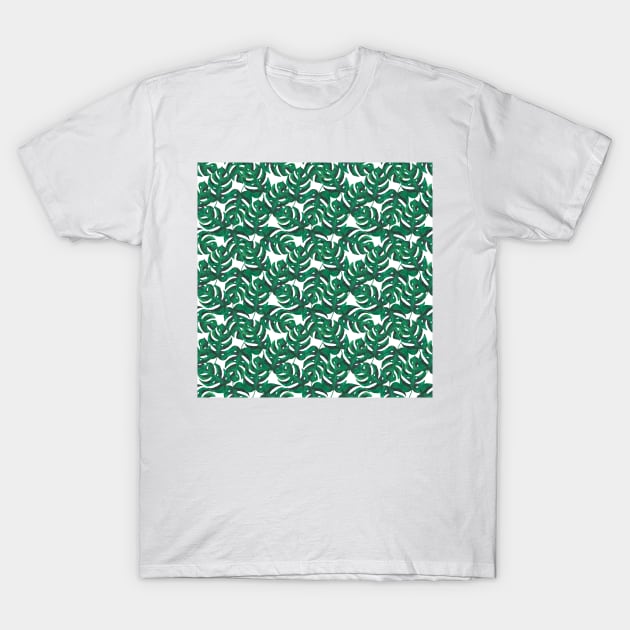 monstera leaf pattern T-Shirt by Kimmygowland